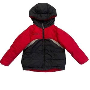 COLUMBIA Toddlers Reversible insulated Winter Snow Coat Red & Black Size 4/5